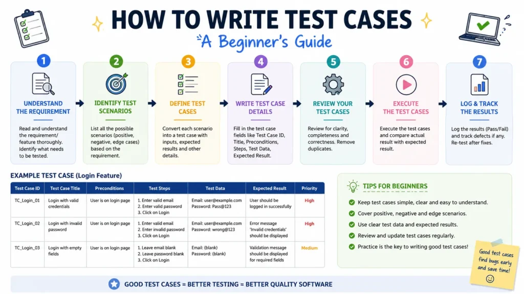 how to write test cases beginners