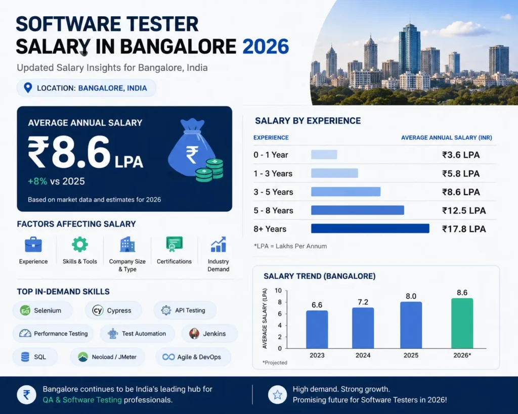 software tester salary in Bangalore 2026